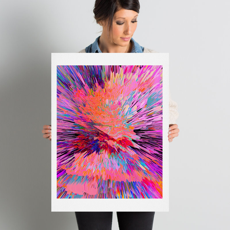 « color explosion i », art mural vertical, H 24 po x l 18 po x P 0,12 po