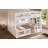 Full XL Over Queen/Full  Over Queen Bunk Bed With Ladder And Guardrails, Pegboard And Bookshelf, White-209804311-209805290