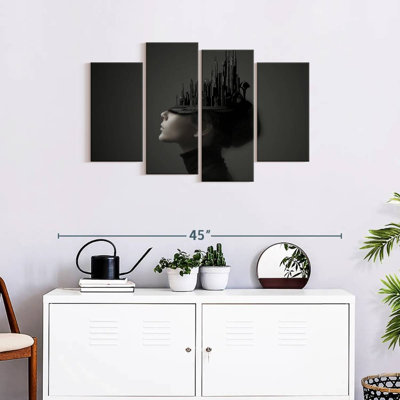 Bizarre Woman Portrait Multi Piece Canvas Print