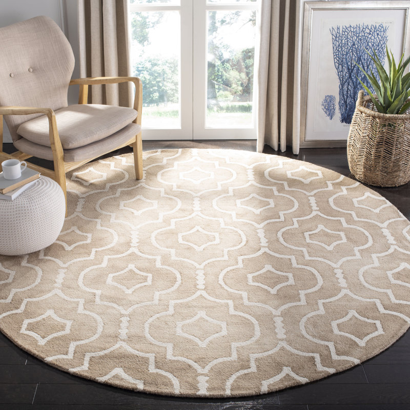 Tapis beige / ivoire Dip Dye 538, Rond 7 pi