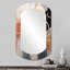 Or et blanc abstrait formes harmonie I - miroir mural moderne formes abstraites aux formes asymétriques-107247724