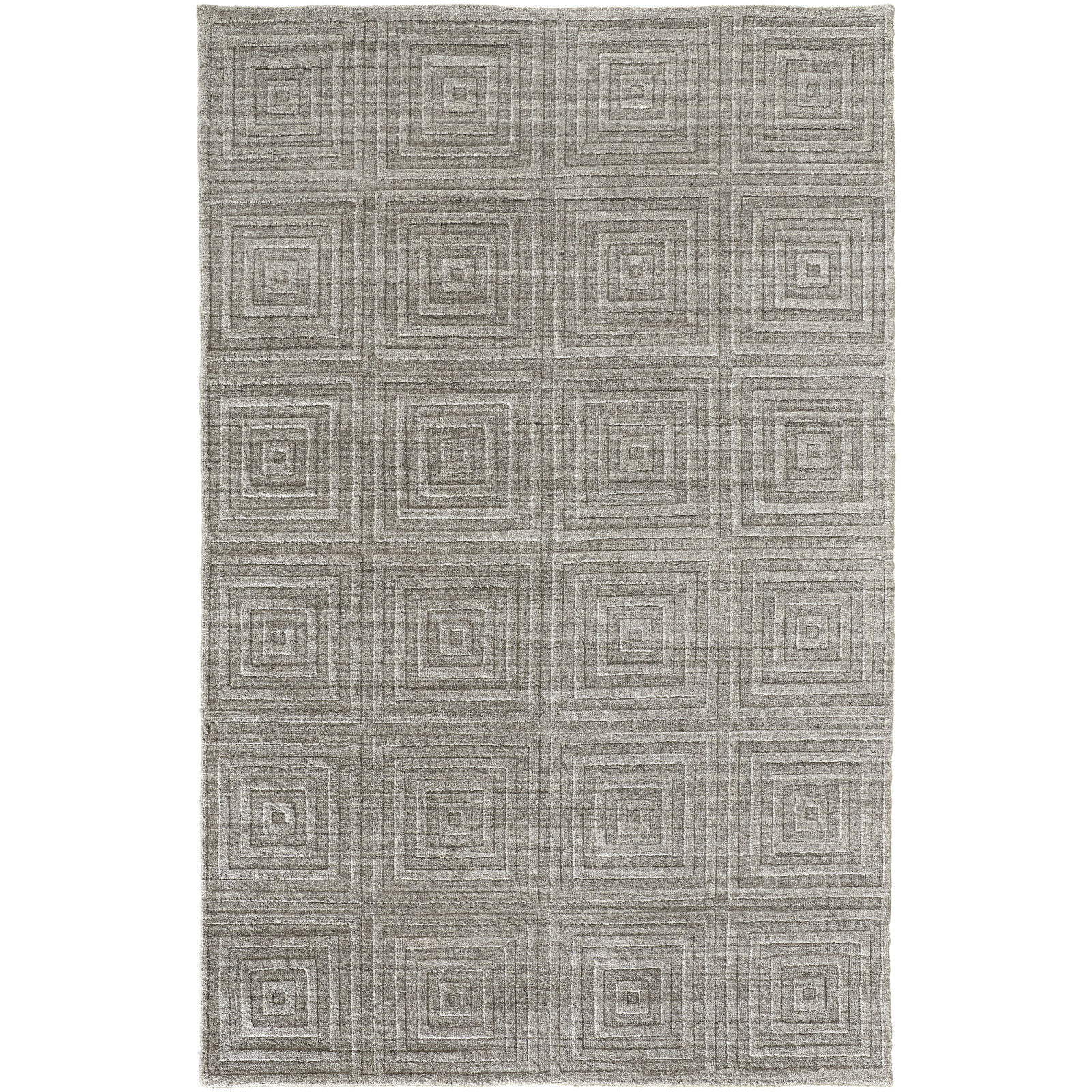 Kentoria Handmade Viscose Gray/Silver Rug, Rectangle 5' x 8'