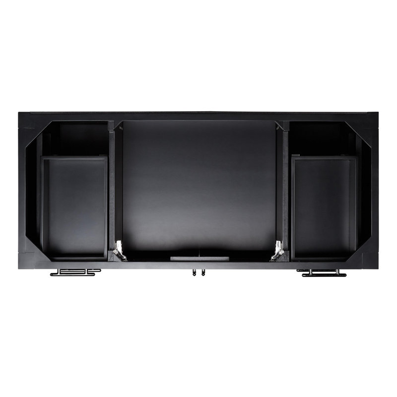 48" Holmesdale Vanity With Rectangular Undermount Sink, Carrara Marble, Black, Single-Hole