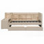 Lit de jour simple rembourré avec grand espace de rangement - aucun sommier requis, beige