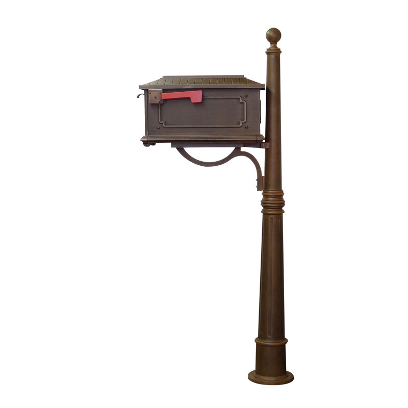 Copper Aluminum Lockable Curbside Mailbox with Post