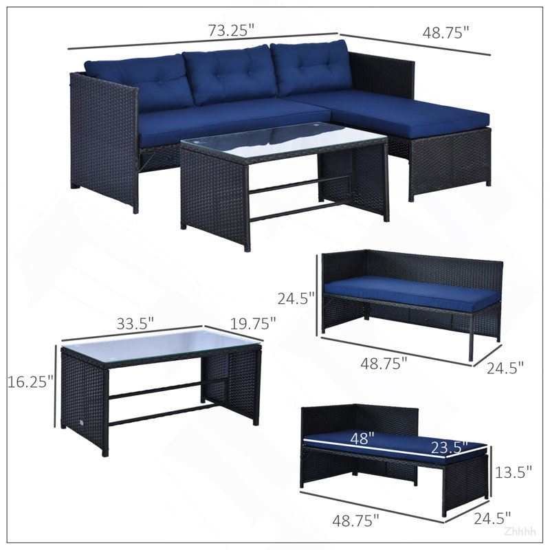Ensemble de canapé d'extérieur Loveseat