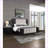 Modern 2-Drawer Black Nightstand with White Top and Metal Knobs