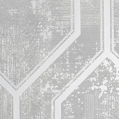 Superfresco Armature Geometric Grey Silver Wallpaper