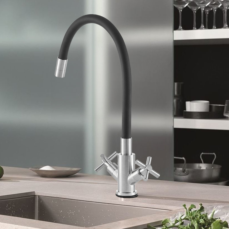 17 Stories Kitchen Faucet, Black