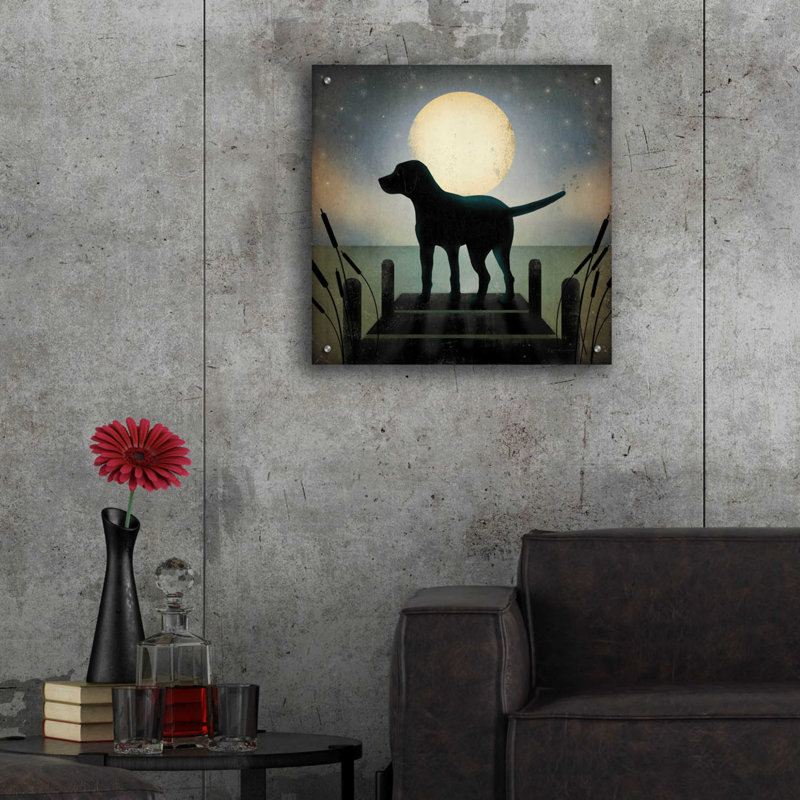 «Moonrise Black Dog» par Ryan Fowler, H 24 po x l 24 po x P 0,2 po