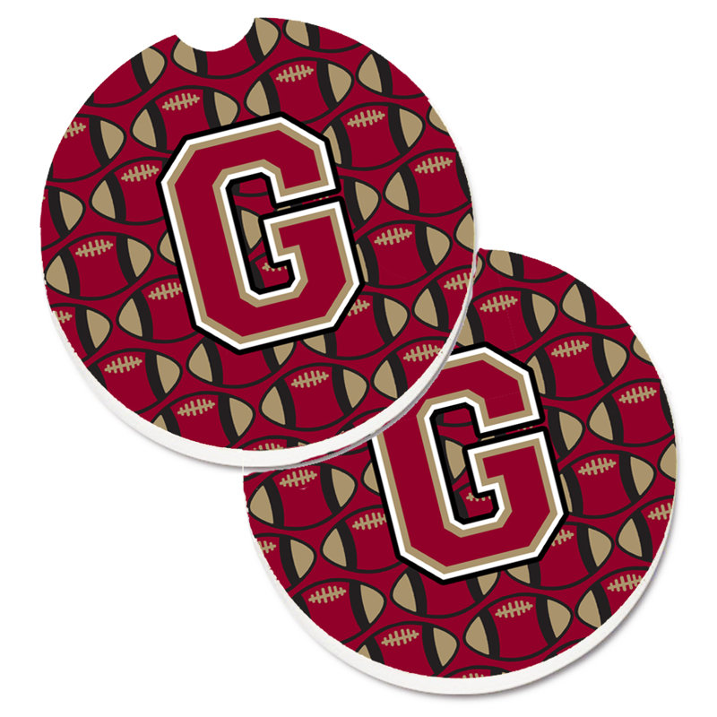 Sous-verre de football, G, Grenat / or