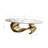 49.2" Faux Marble Oval Coffee Table, Contemporary Gold Stainless Steel Base, Modern Center Table For Living Room-1220398848