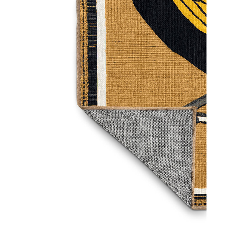 Washable Black naped Oriole Birds Area Rug, Square 3'
