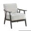 Chaise d'appoint avec cadre gris foncé, revêtement en velours perle, bois massif, largeur de l'ensemble de 25,75 po, chaise de salon décontractée avec revêtement couleur perle et structure en bois-1244056773