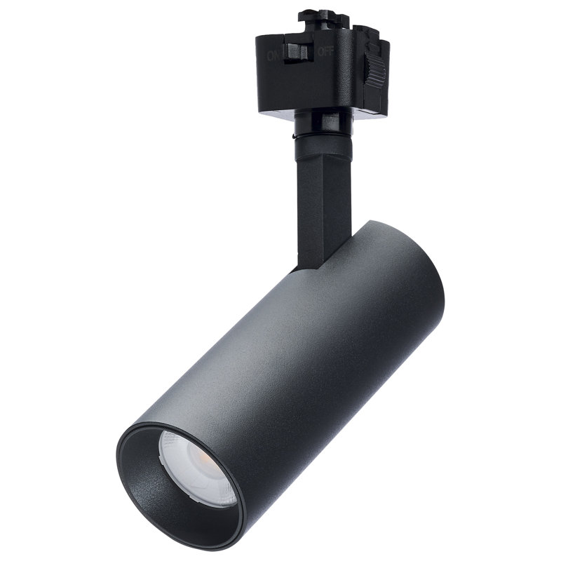Tête de rail à DEL de 10 watts à 48 degrés de largeur de rail à 5 degrés sélectionnable , Noir mat