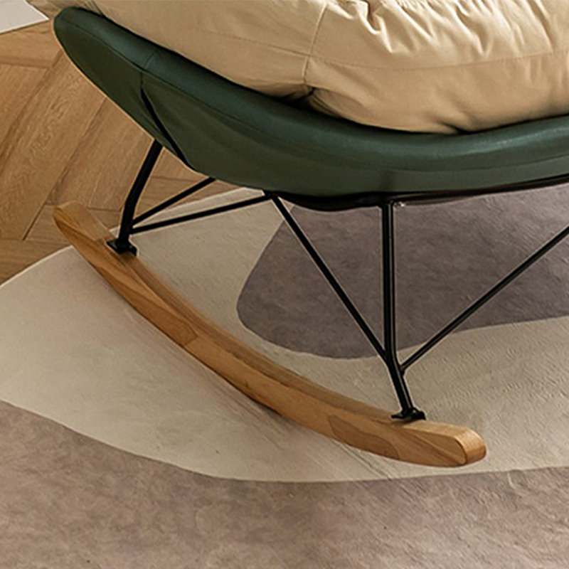 Chaise berçante confortable à conception intégrée, Vert, Beige