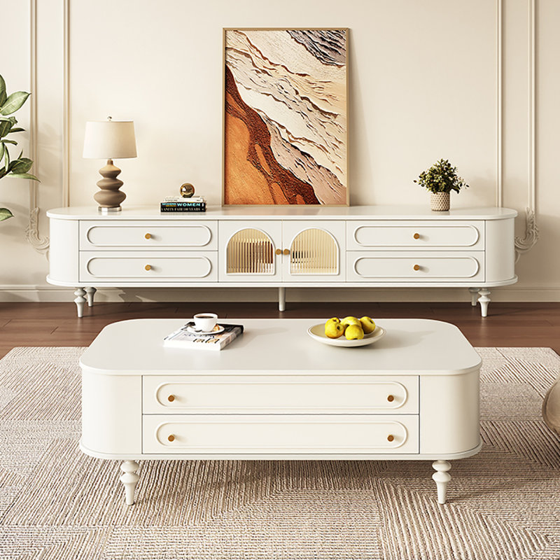 Combinaison de table de bout pour meuble télé Cream Wind
