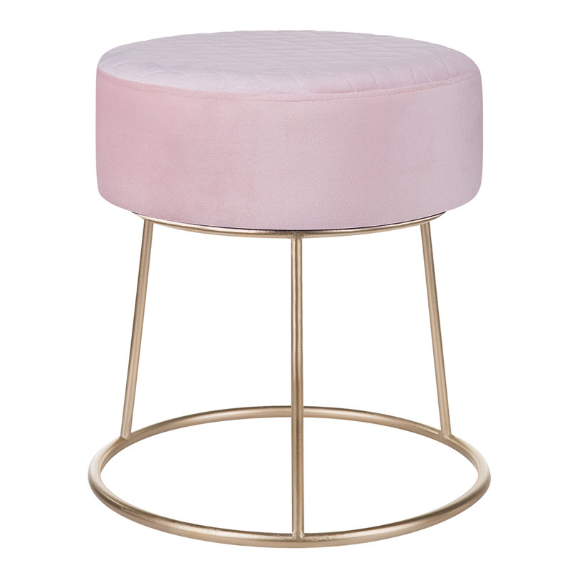Horner 35cm Wide Round Standard Ottoman, Pink