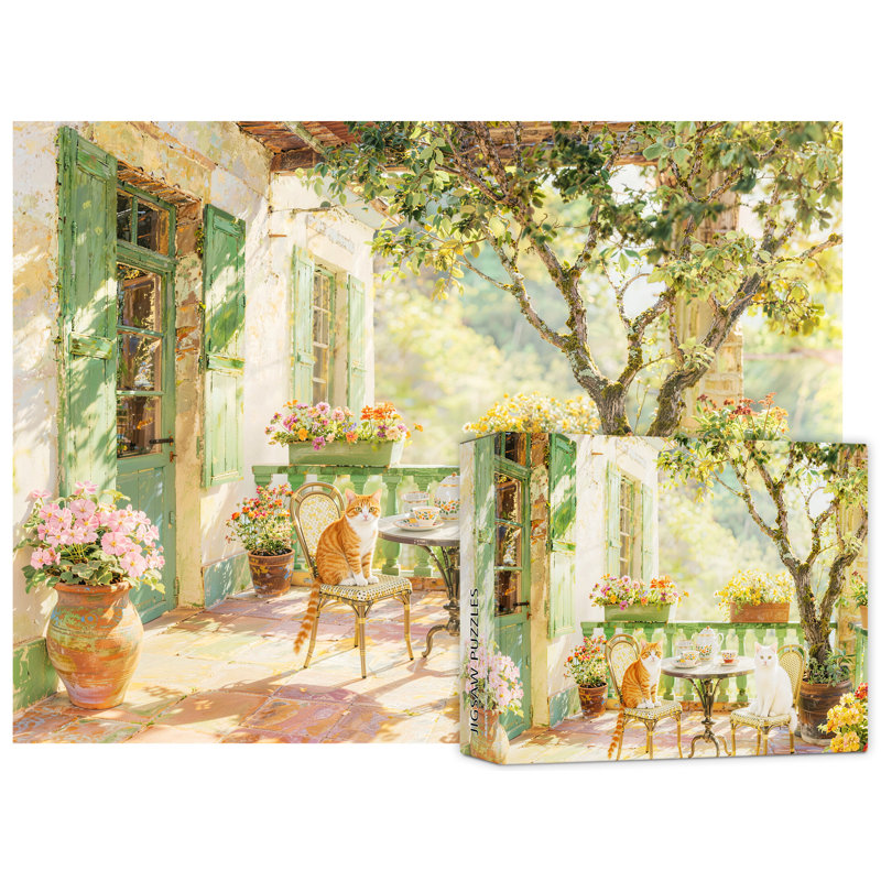 Garden Balcony Puzzle，1000pcs matte velvet surface