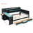 Gaming Daybed with Integrated Desk and Lights, Modern Wooden Bed Frame with 3 Storage Drawers and Built-in Charging Station-1502527956-1502527959