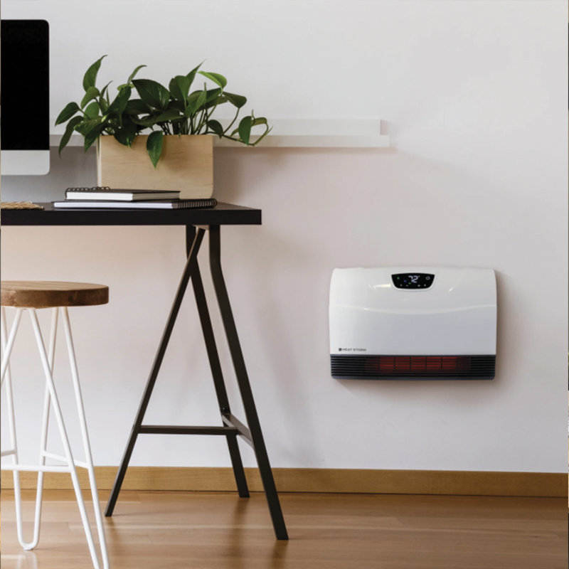 Black Infrared WiFi Enabled Wall Mount Electric Space Heater