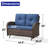 Gaetanino 49.5" Wide PE Wicker Outdoor Patio Glider Loveseat with Cushions-1901782342-1925614216