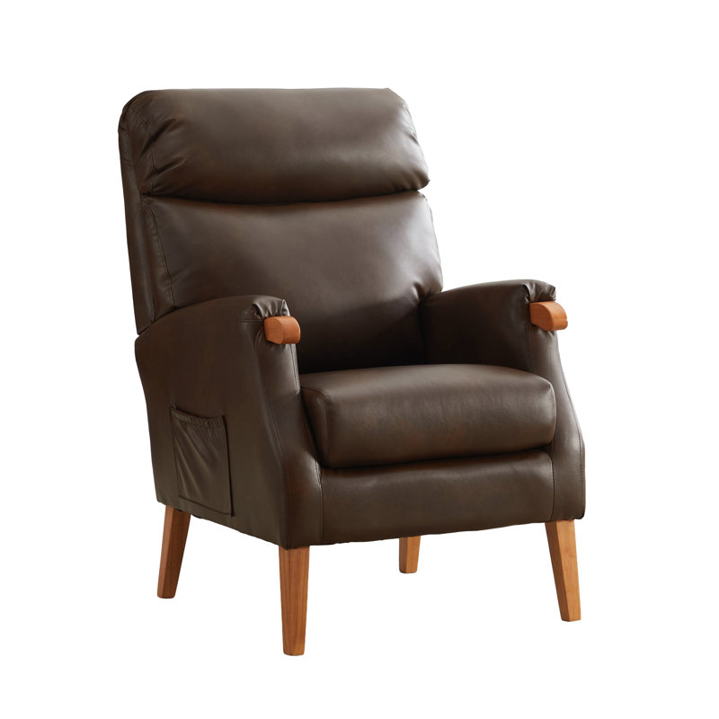 Upholstered Side Chair, Tan Polyurethane