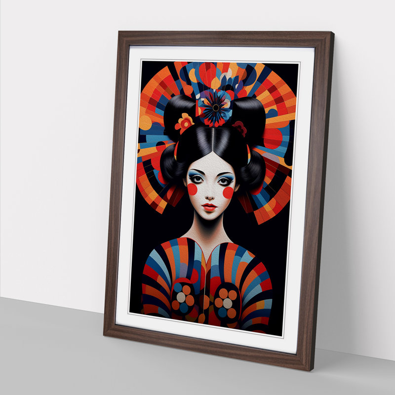 Single Picture Frame Print on Wood, 34cm H x 25cm W, Walnut Framed