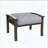 Set of 2 All-Weather Metal Ottomans with Gray Cushions (Khaki Frame)-475507779-475507776