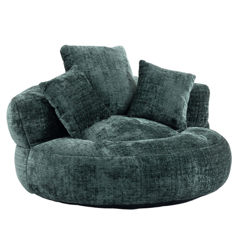 Foam Bean Bag Chairs for Adults/Teens with Filling, Emerald Chenille