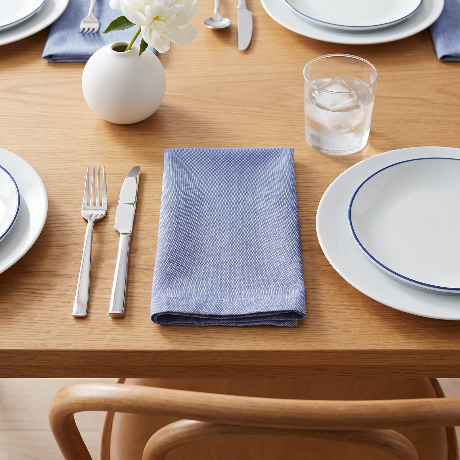 Caron Reversible Cotton Napkin, Navy