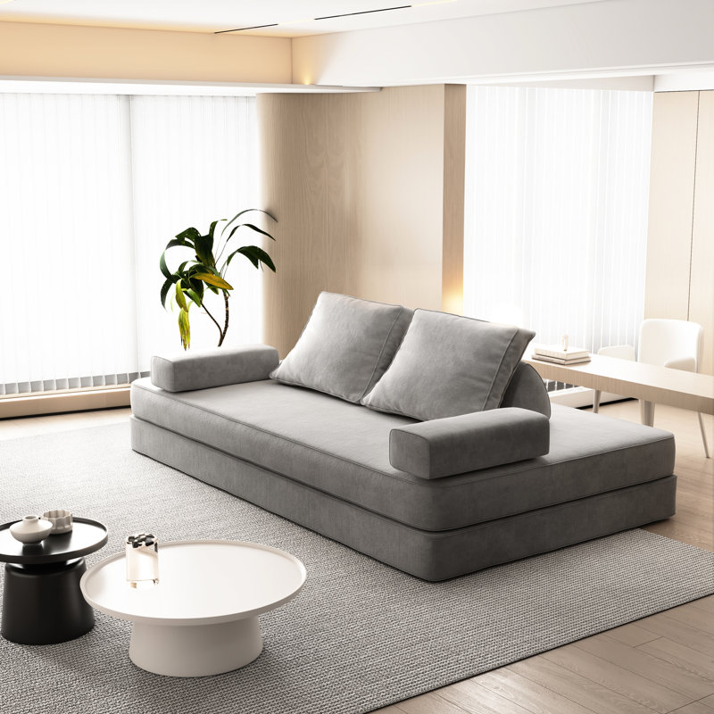 Lit convertible multifonctionnel 86,6 po avec 2 dossiers et coussins amovibles, tissu chenille, fonction méridienne, idéal pour le salon, plus de dossiers de bureau, coussins Great Co - Living Spaces