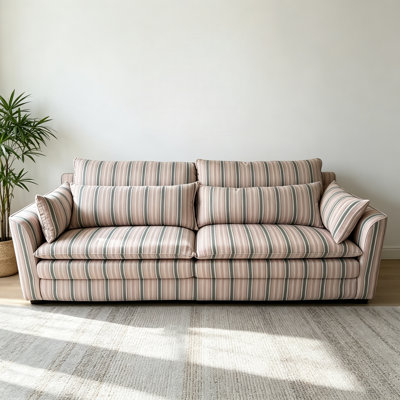 Retro Pink Striped Sofa