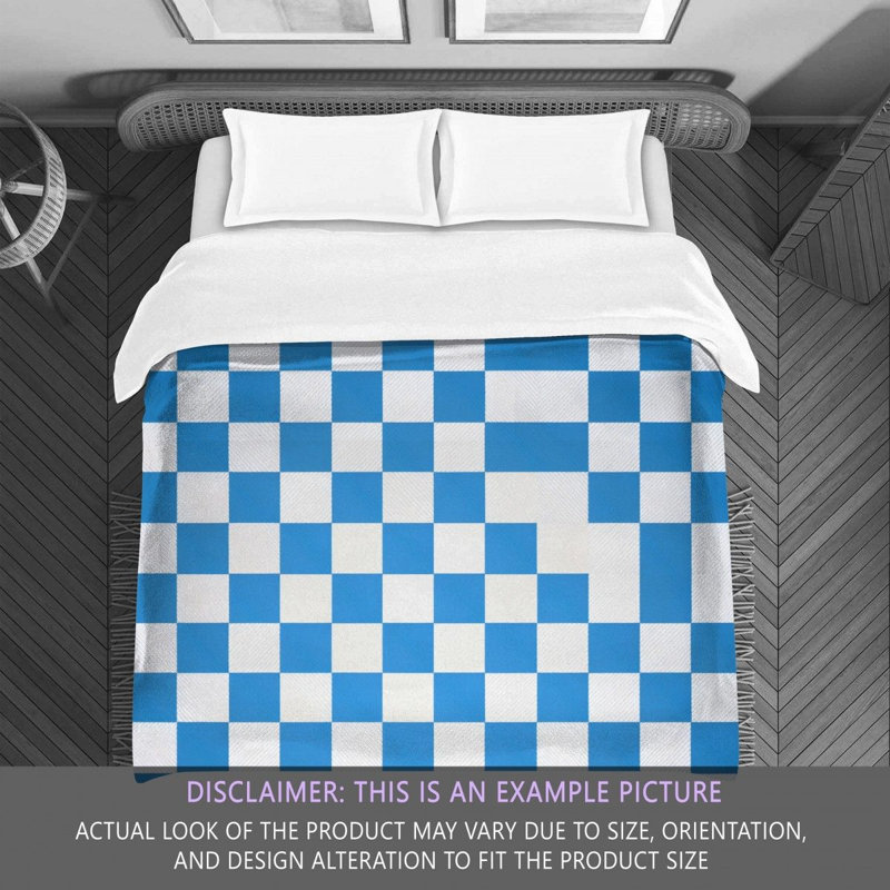Polyester Comforter, Twin Comforter, Blue/White Checkered