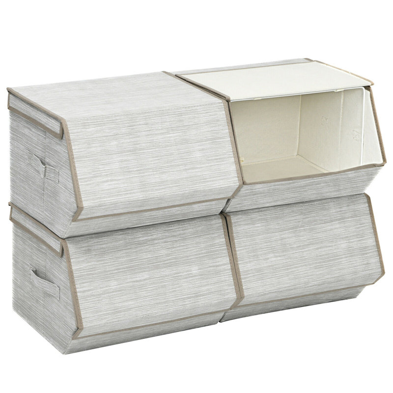 Cube ou bac en tissu, Gris
