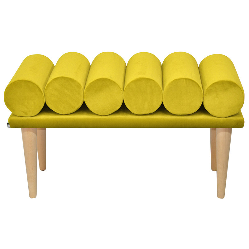 Scandi Upholstered Bench, Yellow