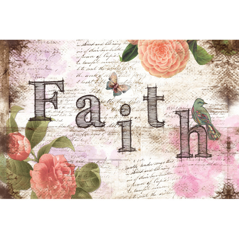 Vintage Faith Bird - Wrapped Canvas Print, 30cm H x 46cm W x 3.8cm D