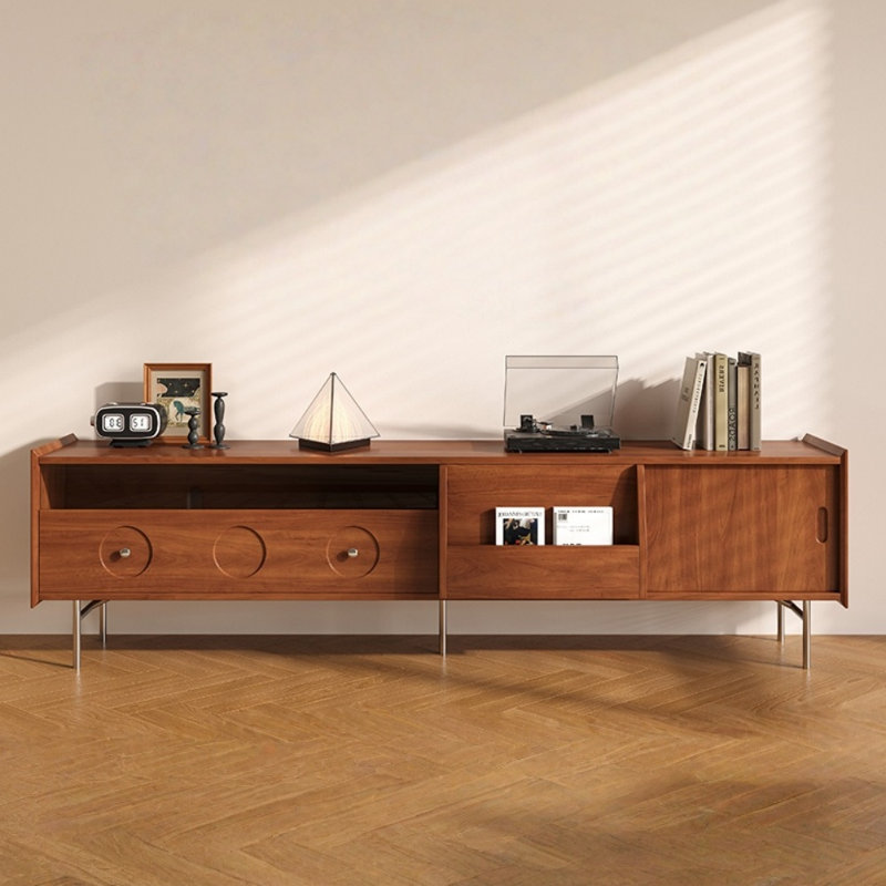 Meuble télé simple et rétro, H 20,87 po x L 86,61 po x l 15,75 po