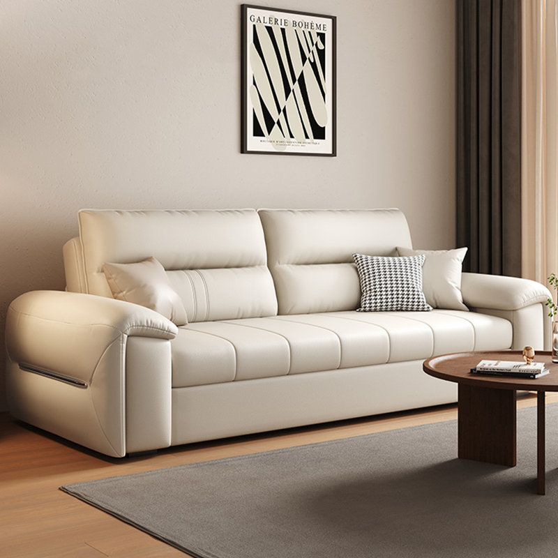 Canapé en cuir Minimalist Modern, H 36,6 po x l 86,6 po x P 32,3 po