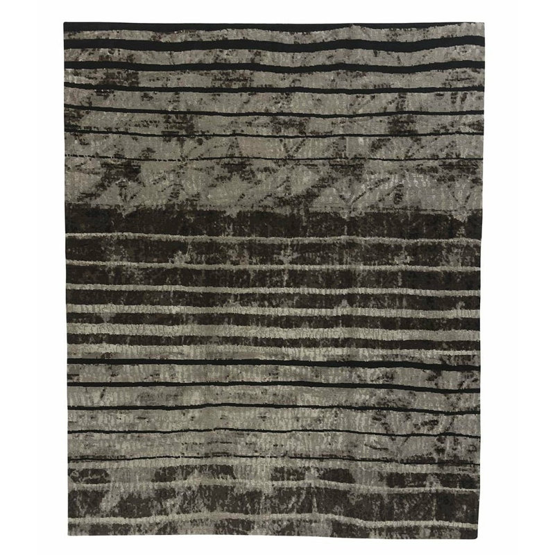 Yuki Striped Area Rug in Black/Gray/Neutral