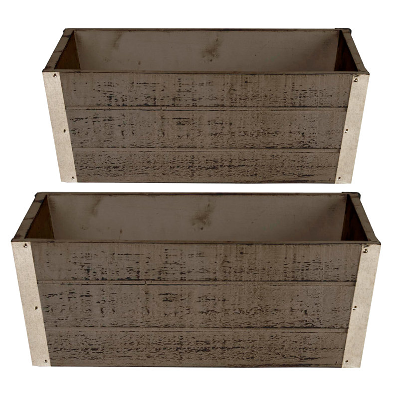 Ensemble de 2 pots à fleurs Kacper, Blanchir, H 5,75 po x l 13,5 po x P 7 po