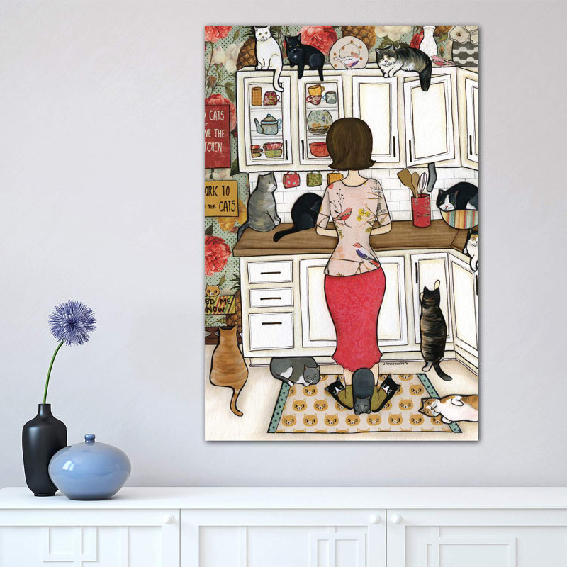 Feed The Cats by Jamie Morath - Wrapped Canvas Print, 66.04 cm H x 45.72 cm W x 3.175 cm D