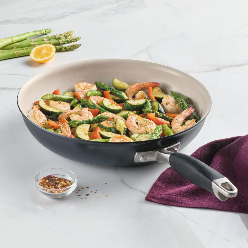 Anolon Advanced Ceramic Nonstick Frying Pan, Cookware Made For Confident Cooking Without PFAS, 12 Inch, Black
