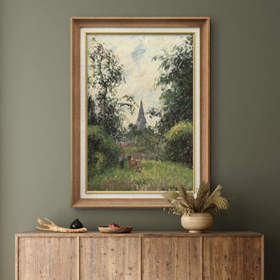 "Le Clocher de Bazincourt" par Camille Pissarro - Peinture sur toile