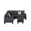 Canapé modulaire rembourré 6 pièces Modern, gris-1313037295