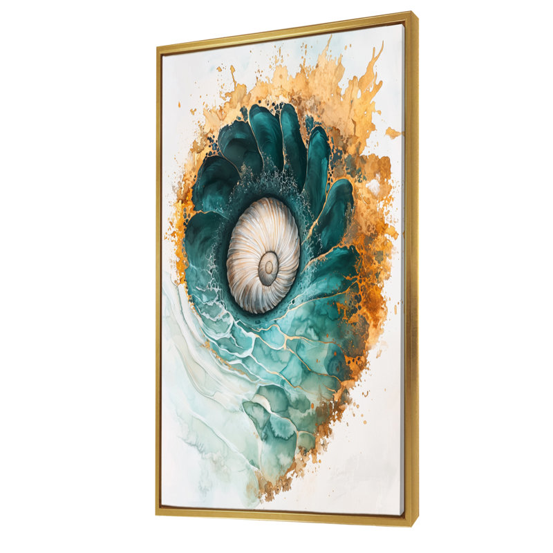 Autie - animaux, art mural, salon, H 60 po x l 28 po, Impression encadrée flottante, Doré
