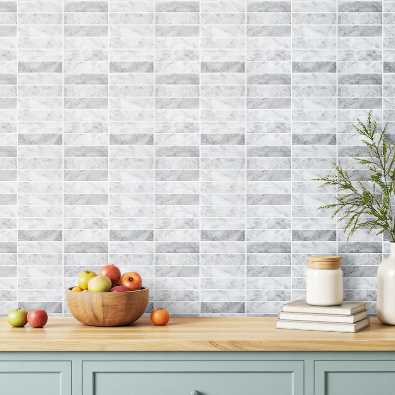 10Pcs Self-Adhesive Wall Tile Stickers, Grey