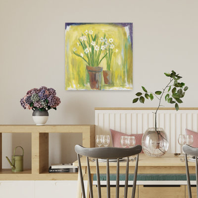 Contemporary Art Contemporary Daffodil Flower Art by Michael Clark - Wrapped Canvas Print