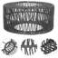 Abat-jour en rotin tissé, style bohème campagnard, 22 x 22 x 11 cm, noir, pour lampes sur pied, luminaires suspendus et lustres