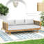 Lit de jour Claremont 3 places avec accoudoirs en rotin (coussin gris clair)-1897130865